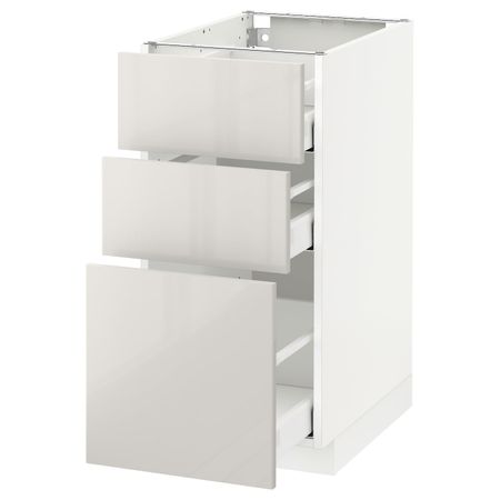 Напольный шкаф с 3 ящиками, белый/Рингульт светло-серый 40x60 см IKEA METOD МЕТОД / MAXIMERA МАКСИМЕРА 392.357.43