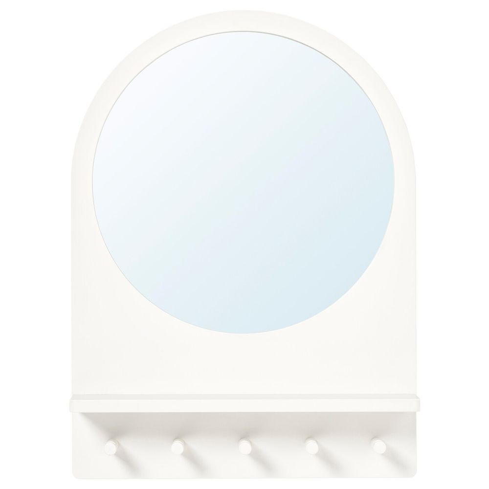 Зеркало с полкой и крючками, белый 50x68 см IKEA САЛТРЁД 203.692.66 - фото 1