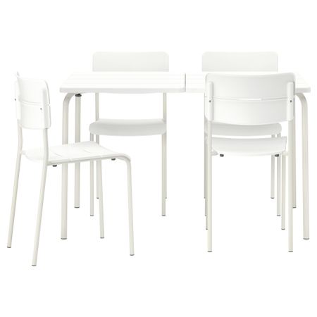 Стол + 4 стула, для сада ВЭДДО, белый