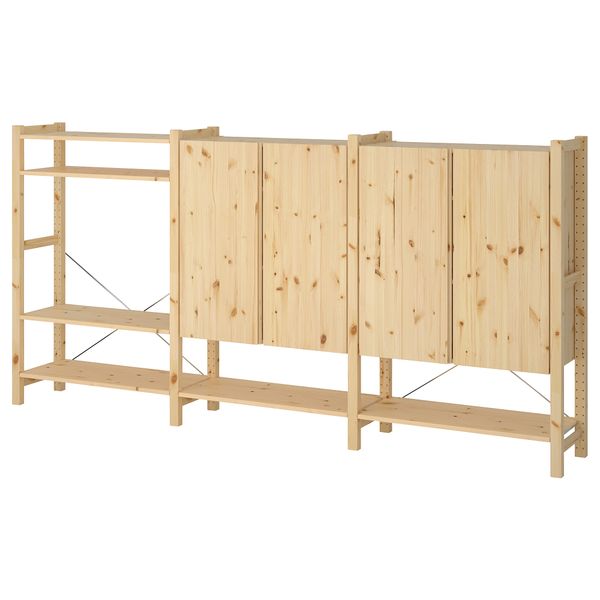 3 секции, полки, шкаф, 259x30x124 см, сосна IKEA IVAR ИВАР 992.483.80 - фото 2