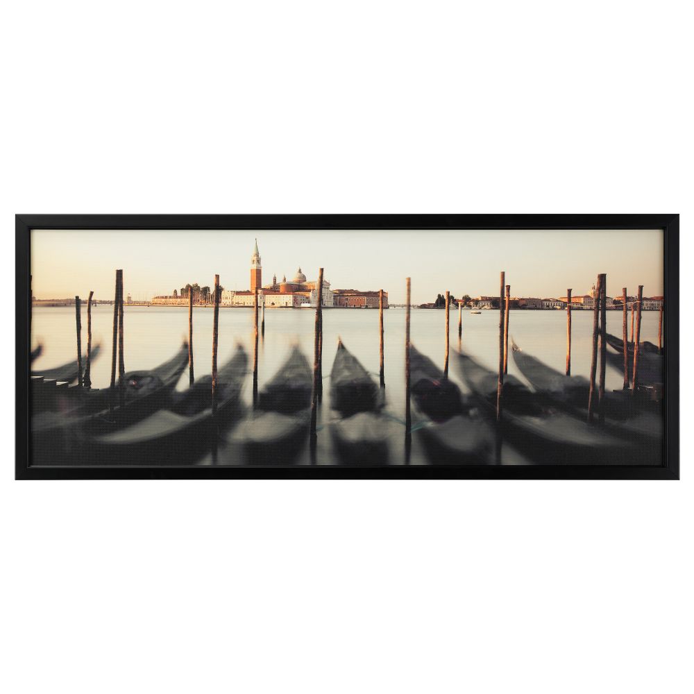 Картина с рамой БЬЁРКСТА, Венеция, черный (140x56 см) - фото 1