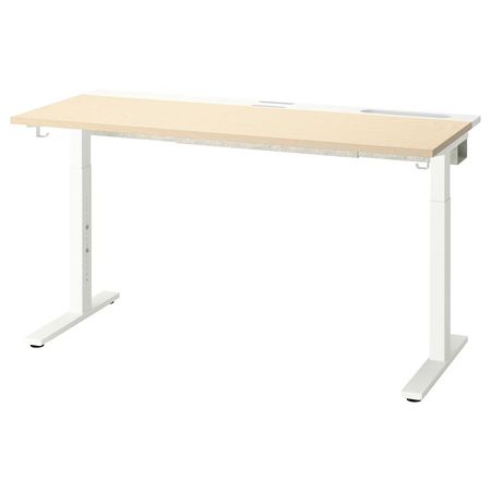 MITTZON Письменный стол - березовый шпон/белый 140x60 см