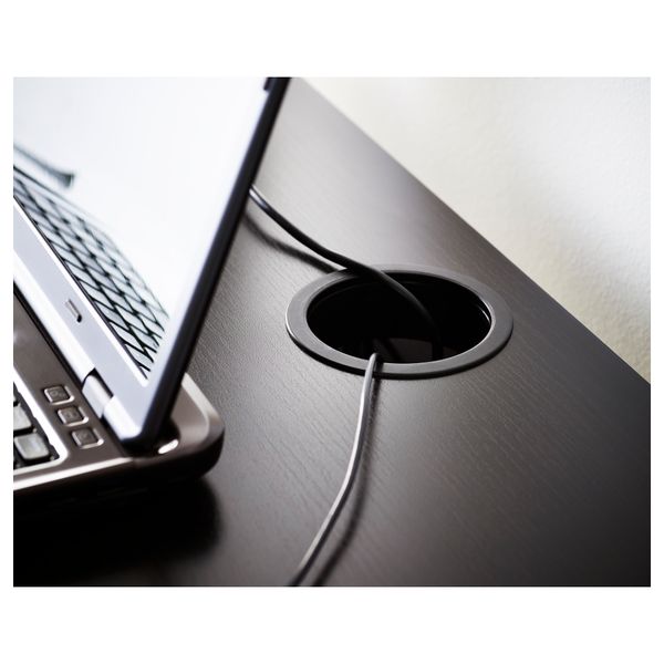 Письменный стол с отделением для хранения МИККЕ, черно-коричневый (120x50 см) - фото 3