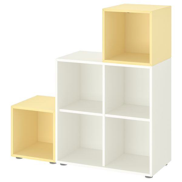 Комбинация шкафов с ножками, белый, бледно-желтый, 105x35x107 см IKEA EKET ЭКЕТ 495.218.43 - фото 1