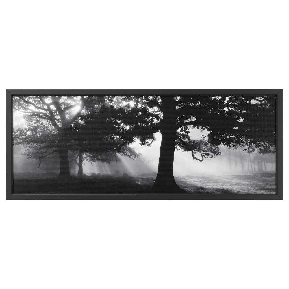 Картина с рамой БЬЁРКСТА, Лесная поляна II, черный (140x56 см) - фото 1