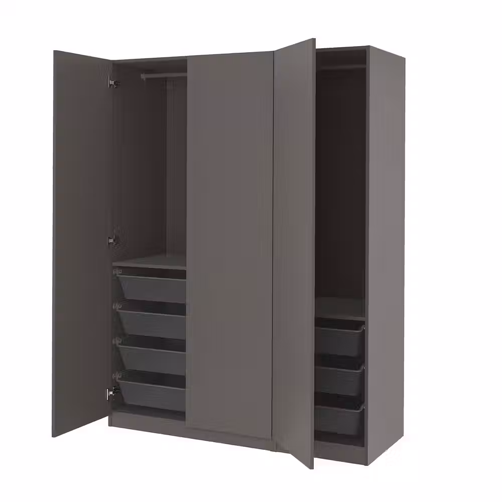 PAX / FORSAND Гардероб - темно-серый/темно-серый 150x60x201 см - фото 1