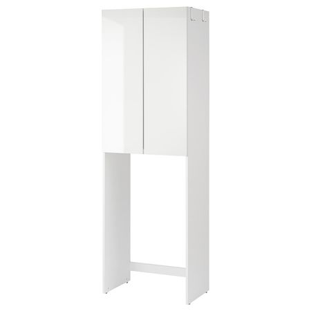 Шкаф для стиральной машины, глянцевый, белый 64x40x203 см IKEA FISKÅN ФИСКОН 404.993.61