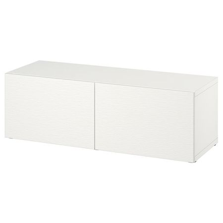 BESTÅ Стеллаж с дверьми - белый/Laxviken белый 120x42x38 см