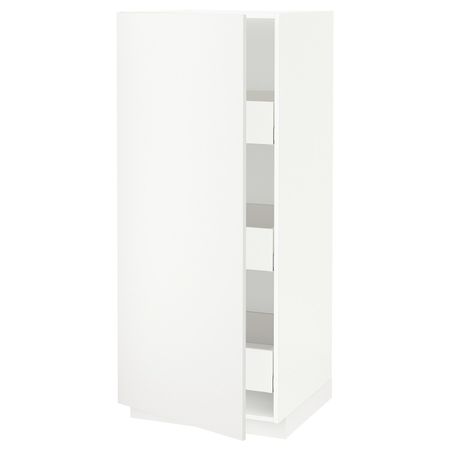 Высокий шкаф с ящиками, белый/Хэггеби белый 60x60x140 см IKEA METOD МЕТОД / MAXIMERA МАКСИМЕРА 793.659.64