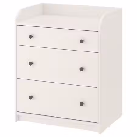 HAUGA Комод с 3 ящиками - белый 70x46x84 см