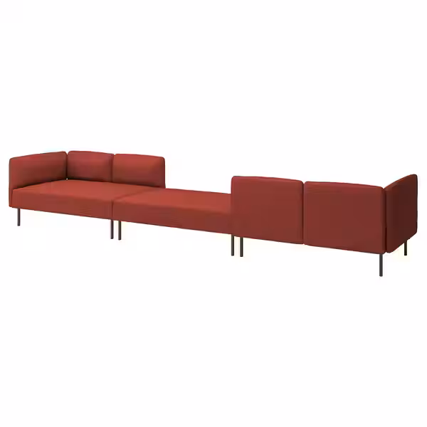 LILLEHEM 6-м модульный диван - Gunnared/коричнево-красный металлический - фото 1