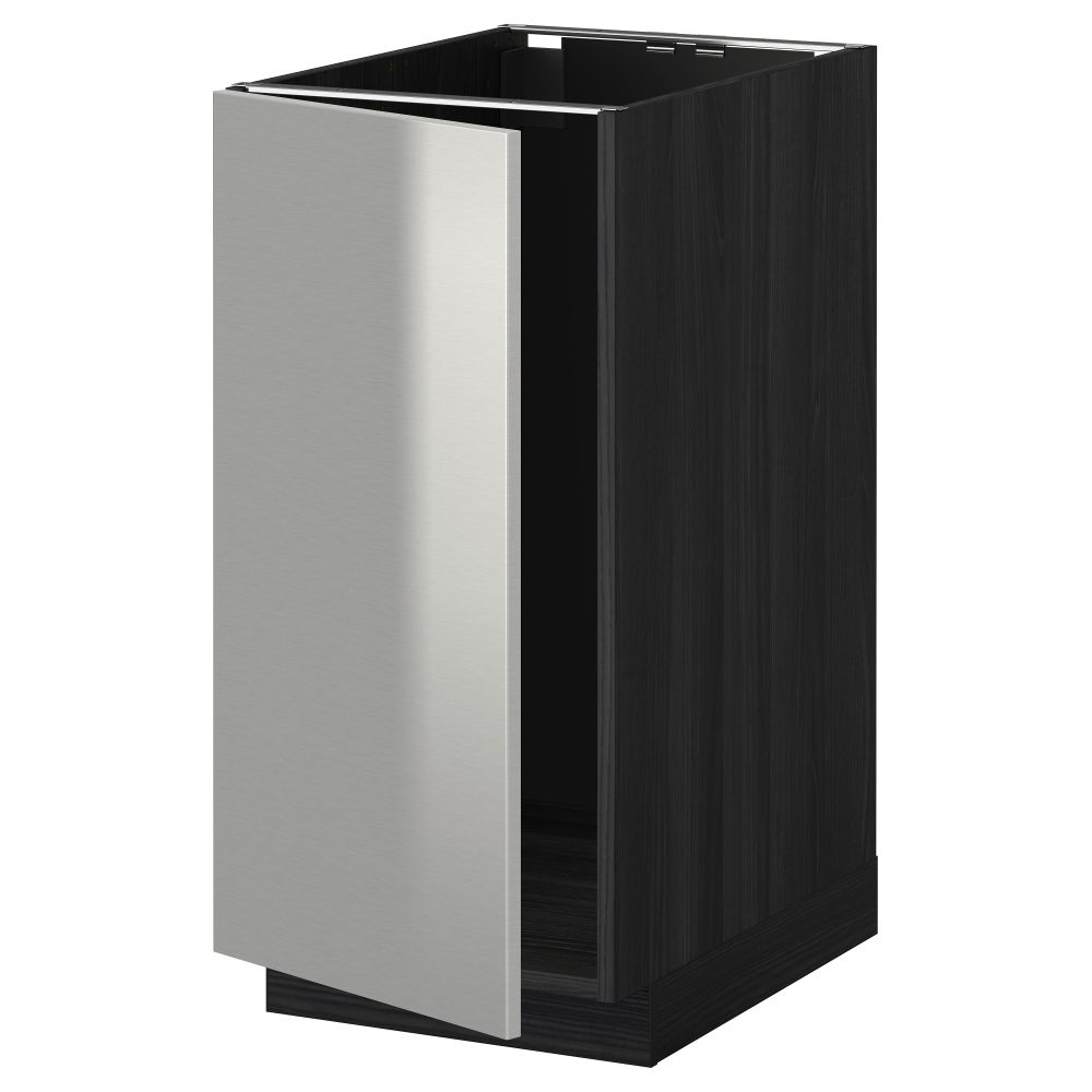 Напольный шкаф для мойки, мусорных контейнер МЕТОД, черный, Гревста нержавеющ сталь (40x60 см) - схема-чертеж с размерами