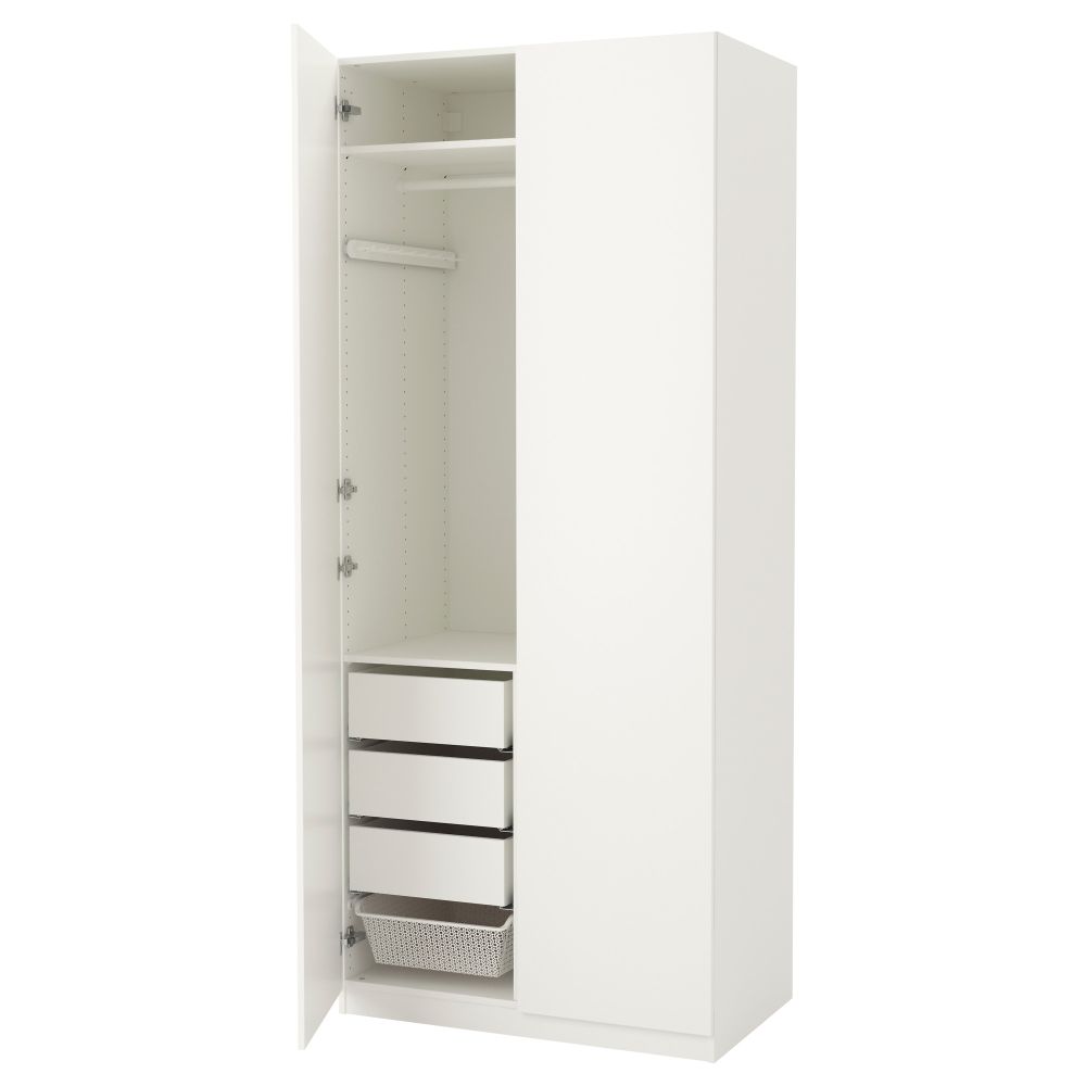 Гардероб ПАКС, белый, Танем белый (100x60x236 см) - фото 1