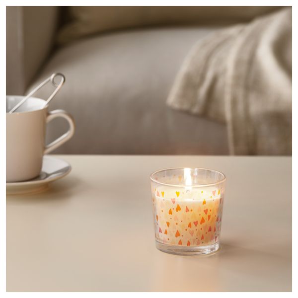 Ароматическая свеча в стакане СИНЛИГ, Ванильное удовольствие, сердце круги (7.5 см) - фото 2