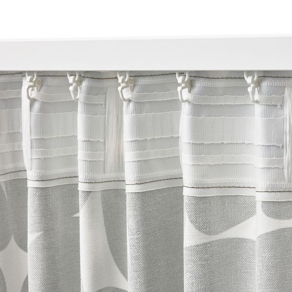 Гардины, 2 шт., 145x300 см, белый, темно-зеленый IKEA ROSENANEMON 905.401.55 - схема-чертеж с размерами