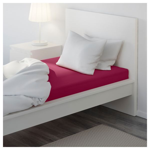 Простыня натяжная СЁМНИГ, темно-розовый (90x200 см) - фото 3