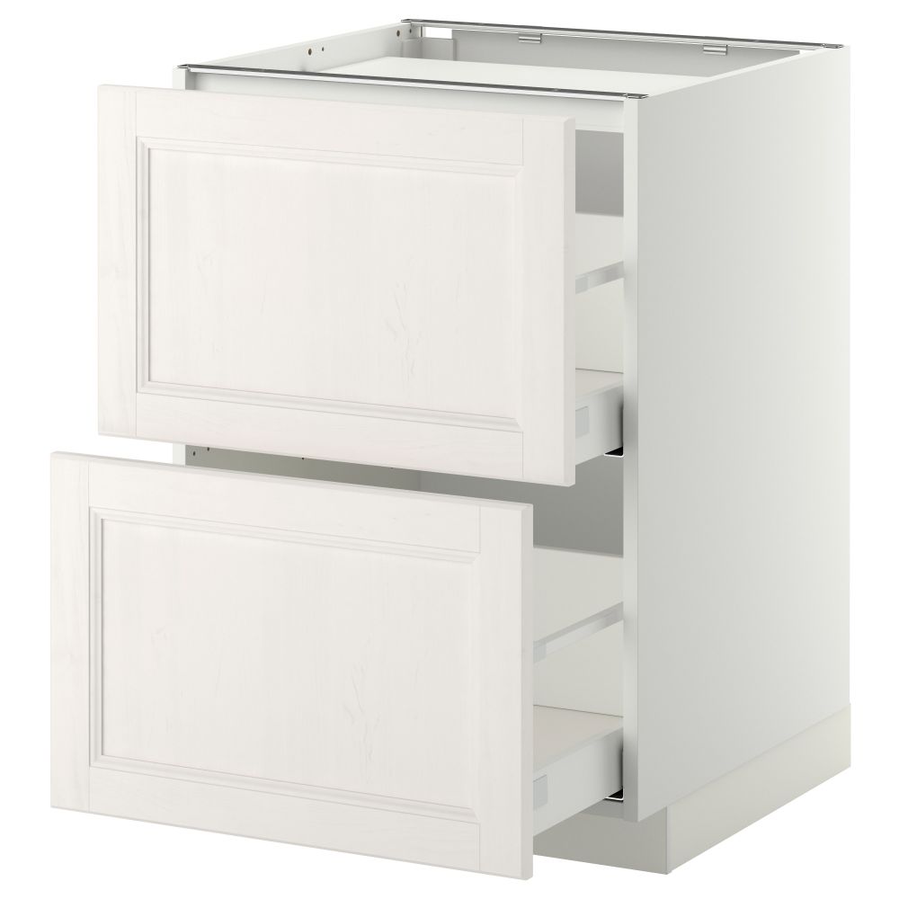 Напольный шкаф, 2 фронтальных панели, 3 ящика МЕТОД / МАКСИМЕРА, белый, Лаксарби белый - фото 1