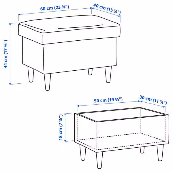 IKEA, дополнительный ракурс - схема-чертеж с размерами