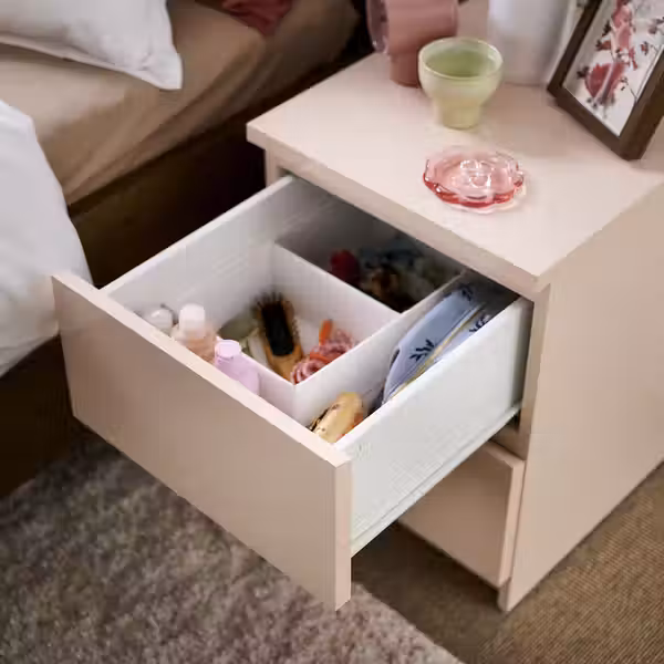 MALM Комод с 2 ящиками - светло-оранжевый/глянцевый 40x55 см - фото 2