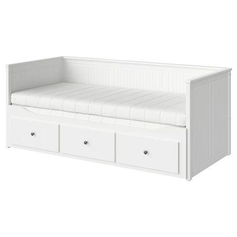 HEMNES Кушетка с 2 матрасами/3ящиками - белый/Åfjäll средней жесткости 80x200 см