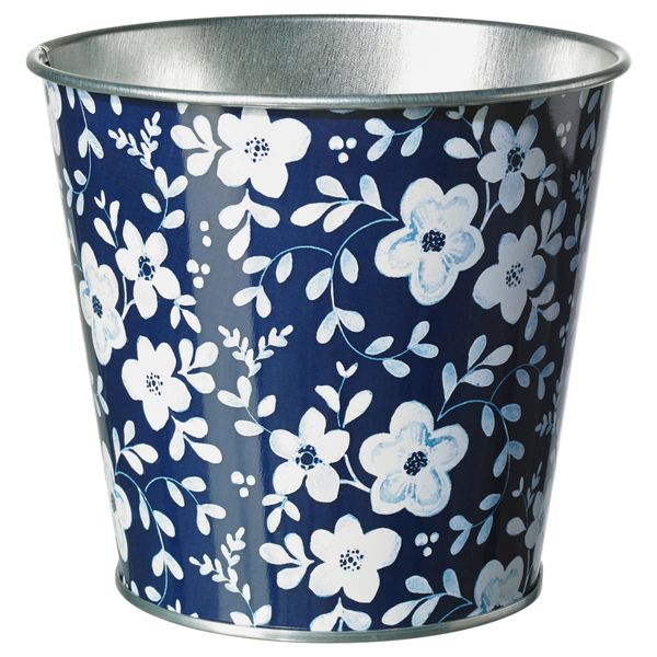 Кашпо МУСКОТНЁТ, синий с рисунком (12 см) - фото 1