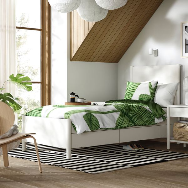 TONSTAD Каркас кровати с ящиками - белый с оттенком 90x200 см - фото 2