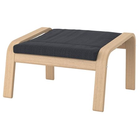 Табурет для ног, дубовый шпон, беленый, Хилларед антрацит IKEA ПОЭНГ 692.875.18