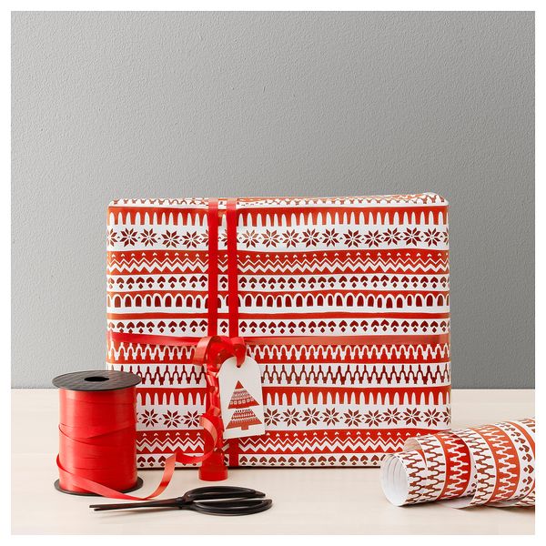 Рулон оберточной бумаги ВИНТЕР 2017, белый, красный с рисунком (4x0.7 м) - схема-чертеж с размерами