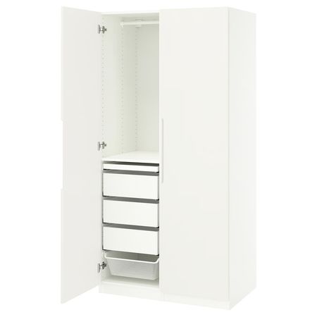 PAX / TONSTAD Гардероб, комбинация - белый/белый с оттенком 100x60x201 см
