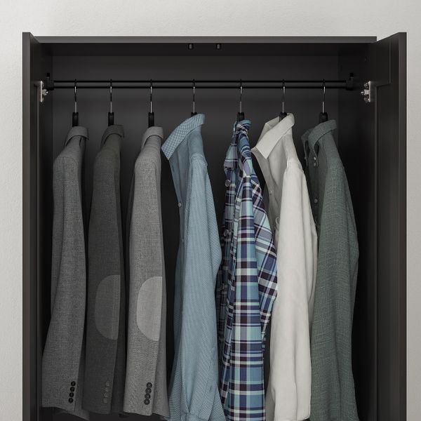 Комбинация для хранения, черный 198x65x190 см IKEA BRIMNES БРИМНЭС 593.997.24 - фото 6