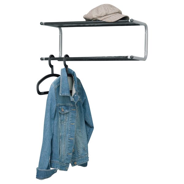 Полка для головных уборов, обуви ЛУСТИФИК, серебристый/черный (60 см) - схема-чертеж с размерами