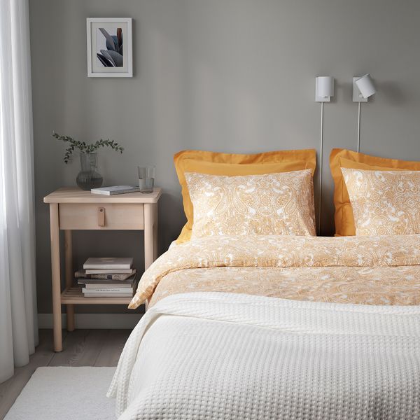 Пододеяльник и 2 наволочки, 240x220, 50x60 см, желтый, белый IKEA JÄTTEVALLMO ЙЭТТЕВАЛЛМО 505.469.70 - фото 4