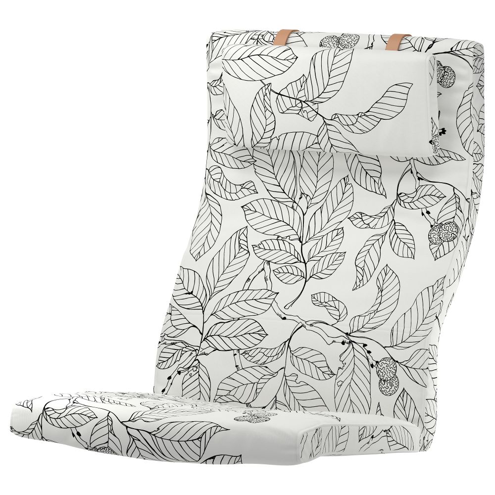 Подушка-сиденье на кресло ПОЭНГ, Висланда черный/белый - фото 1