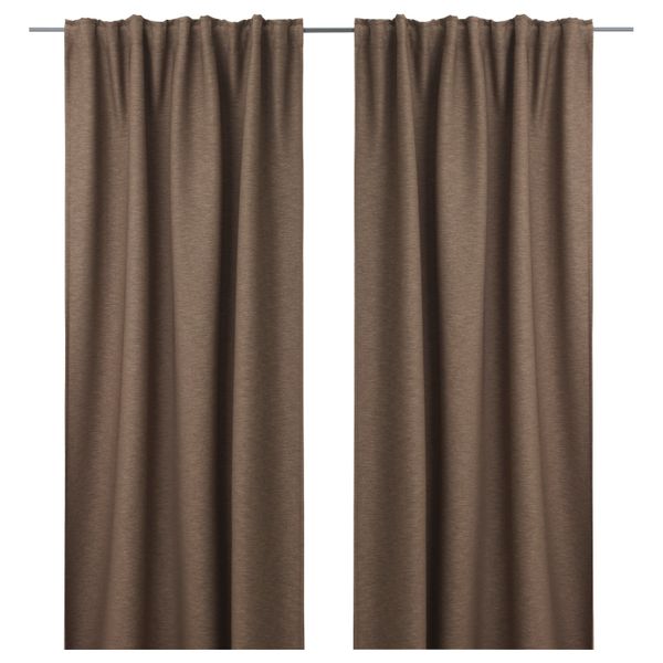 Затемняющие гардины, 2 шт., коричневый 145x300 см IKEA VILBORG ВИЛБОРГ 403.802.01 - фото 1