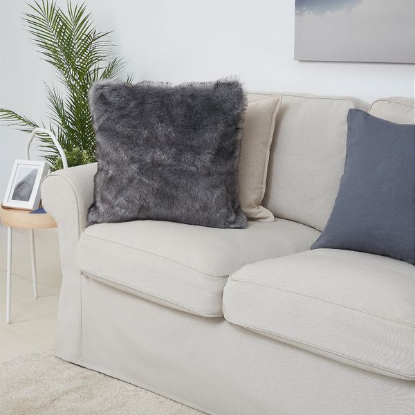 Чехол на подушку, темно-серый 50x50 см IKEA MÄTARFLY МЭТАРФЛИ 905.185.45 - фото 2