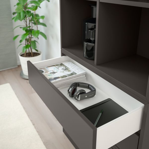 Комбинация шкафов с ножками, темно-серый, 70x35x212 см IKEA EKET ЭКЕТ 692.865.71 - фото 4