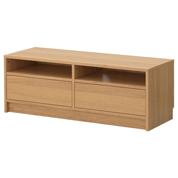 Тумба под ТВ БЕННУ, дубовый шпон (120x39x42 см) - схема-чертеж с размерами