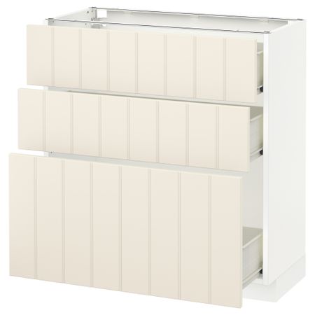 Напольный шкаф с 3 ящиками МЕТОД / ФОРВАРА, белый, Хитарп белый с оттенком