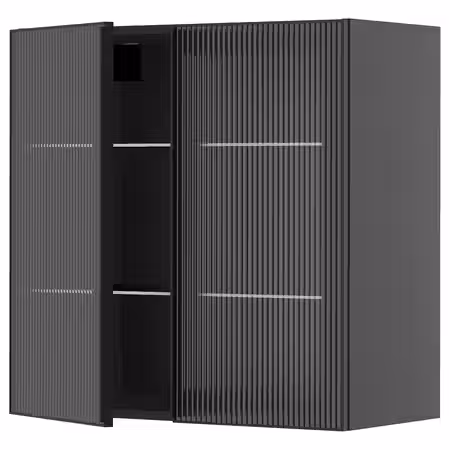 METOD Навесной шкаф/полки/2стеклян двери