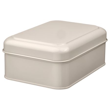 PLOGFÅRA Коробка с крышкой - светло-бежевый 22x16x8 см