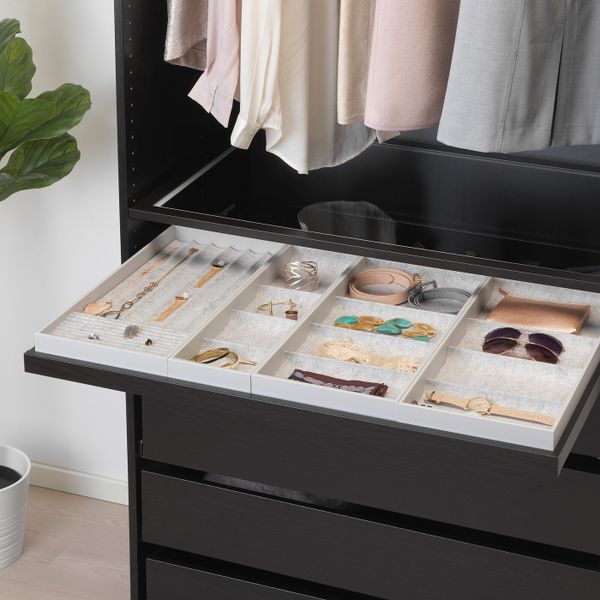 Выдвижная полка+вставка, черно-коричневый 100x58 см IKEA KOMPLEMENT КОМПЛИМЕНТ 692.493.62 - фото 2