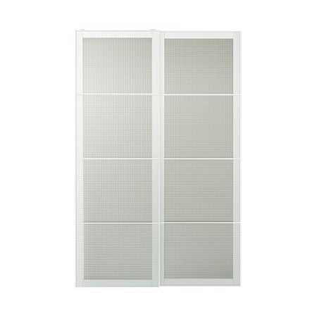 Пара раздвижных дверей, закаленное стекло, орнамент «клетка» 150x236 см IKEA NYKIRKE НЮКИРХА 593.188.03