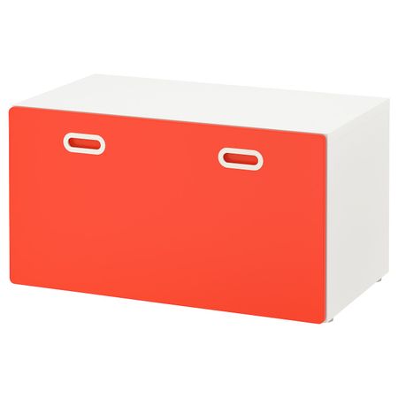 Скамья с отделением для игрушек, белый, красный 90x50x50 см IKEA STUVA СТУВА / FRITIDS ФРИТИДС 992.526.35