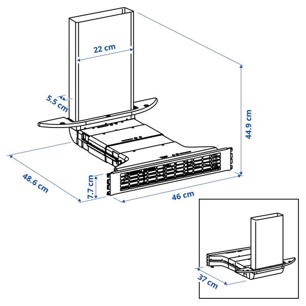IKEA, дополнительный ракурс - схема-чертеж с размерами