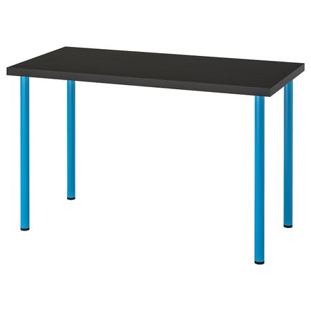 Стол, черно-коричневый/синий 120x60 см IKEA LINNMON ЛИННМОН / ADILS АДИЛЬС 692.790.33