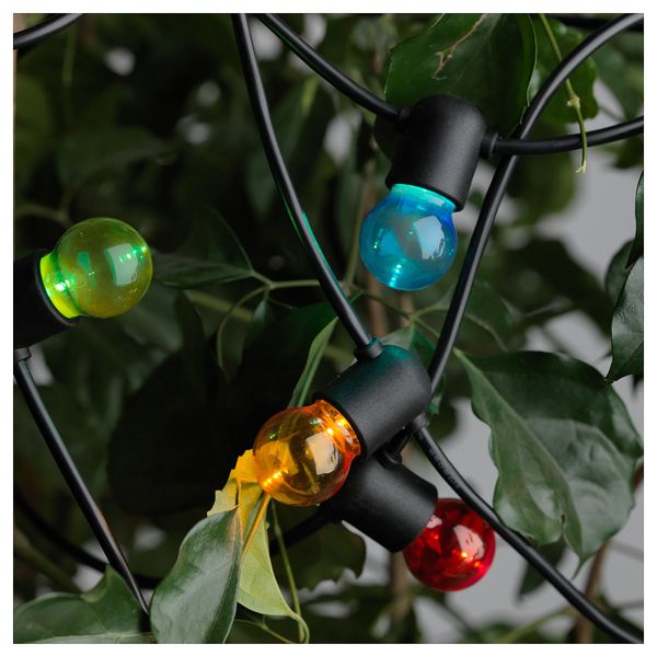 Гирлянда, 12 светодиодов СОЛВИДЕН, с батарейным питанием, для сада разноцветный - фото 3
