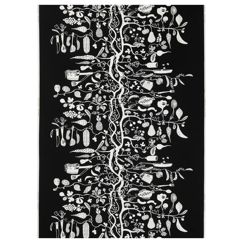 PIPDÅN Отрез ткани - чёрный/белый 150x300 см - фото 1