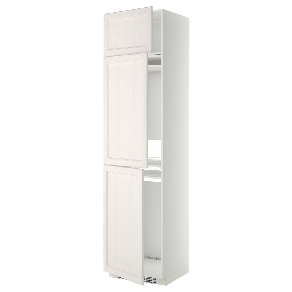 Высокий шкаф для холодильника или морозильника, с 3 дверями МЕТОД, белый, Лаксарби белый (60x60x240 см) - схема-чертеж с размерами