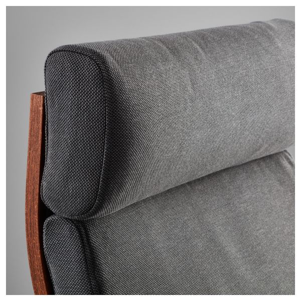 Кресло ПОЭНГ, классический коричневый, Финнста серый - схема-чертеж с размерами