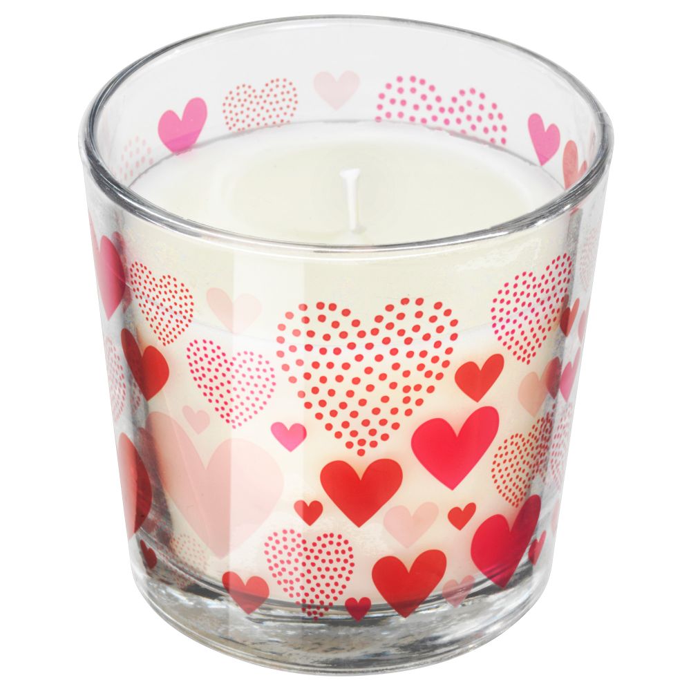 Ароматическая свеча в стакане СИНЛИГ, Ванильное удовольствие, сердце (7.5 см) - фото 1